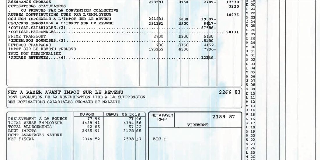 Prélèvement à la source : exemples de fiche de paie pédagogique
